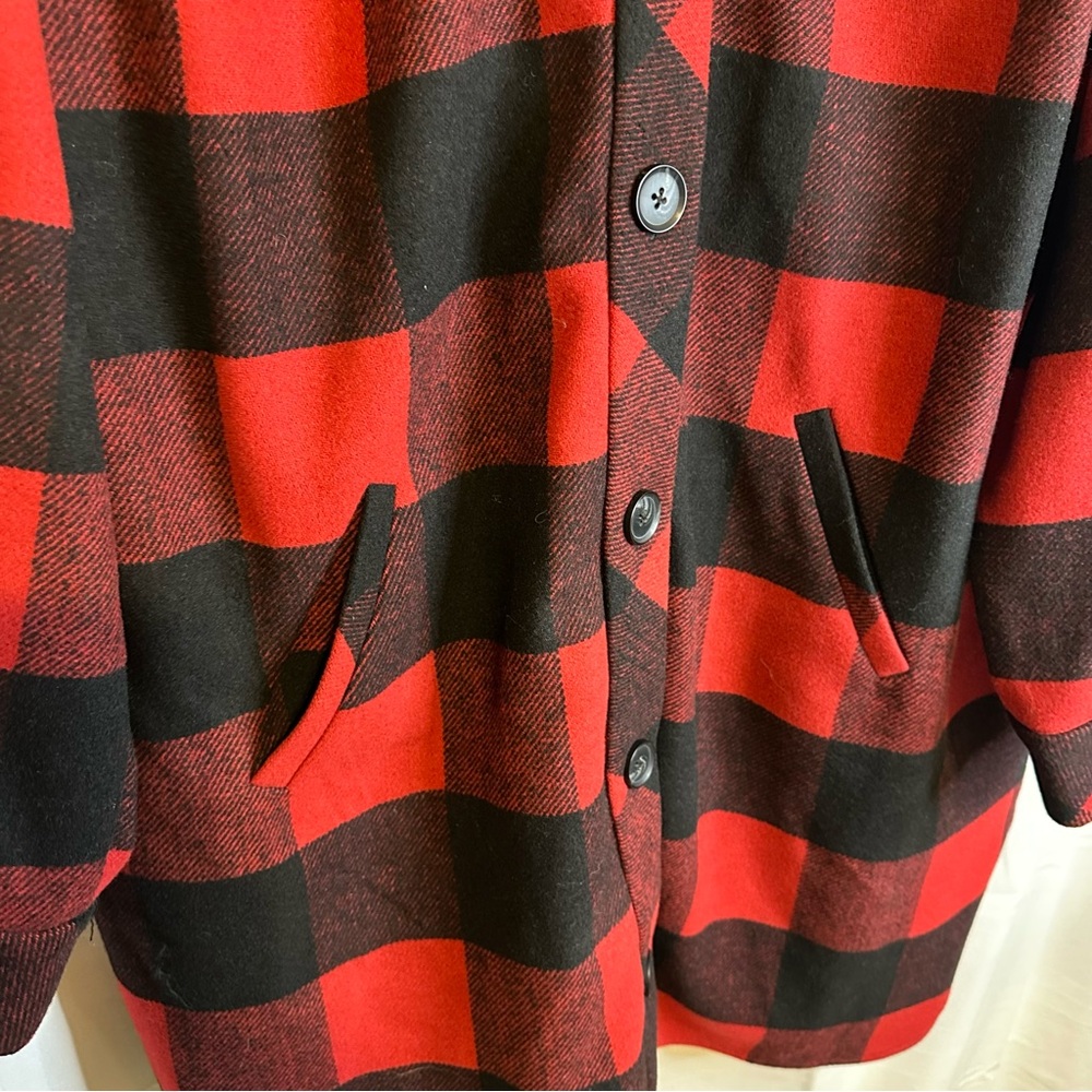 NWT Torrid Red and Black Checkered Utility Shacket Jacket - Picture 8 of 12
